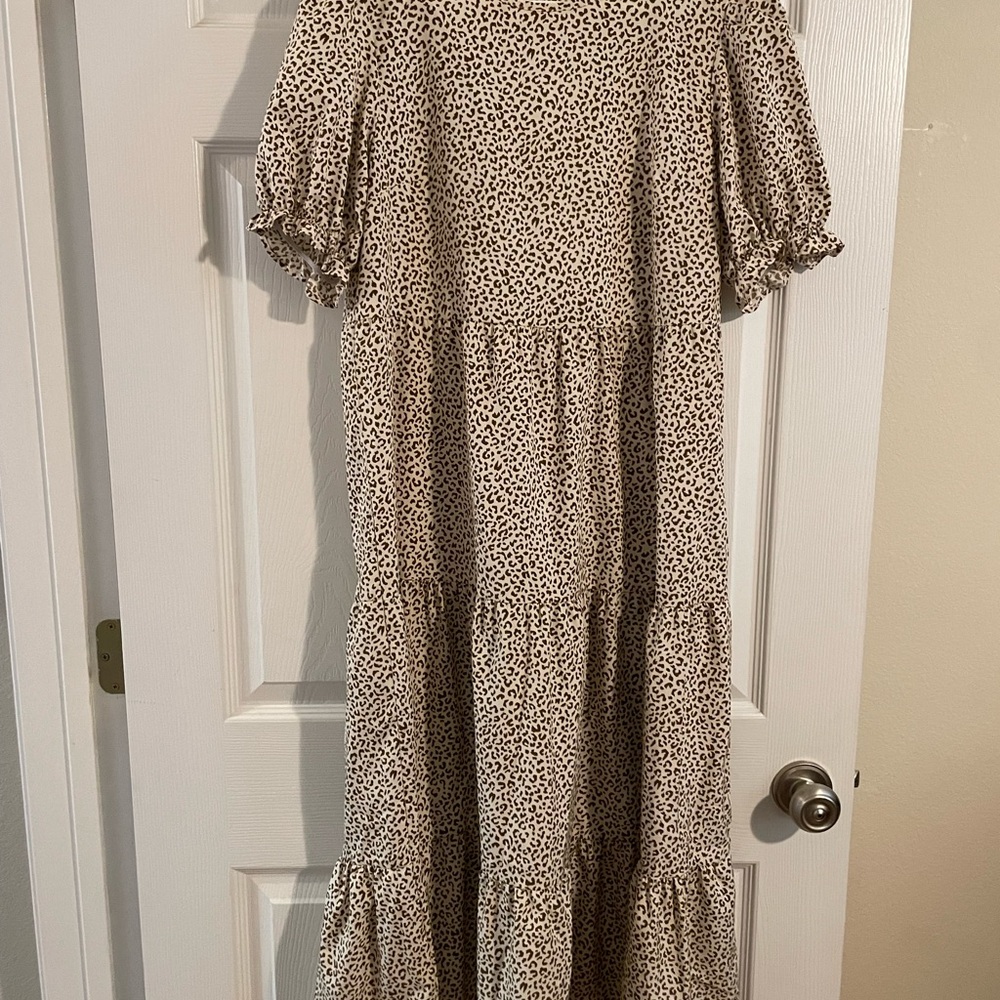 SHEIN cheetah design with poof sleeves